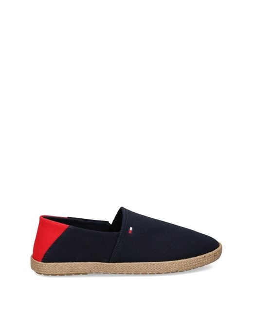 Tommy Hilfiger Blue Logo-Embroidered Espadrilles for men