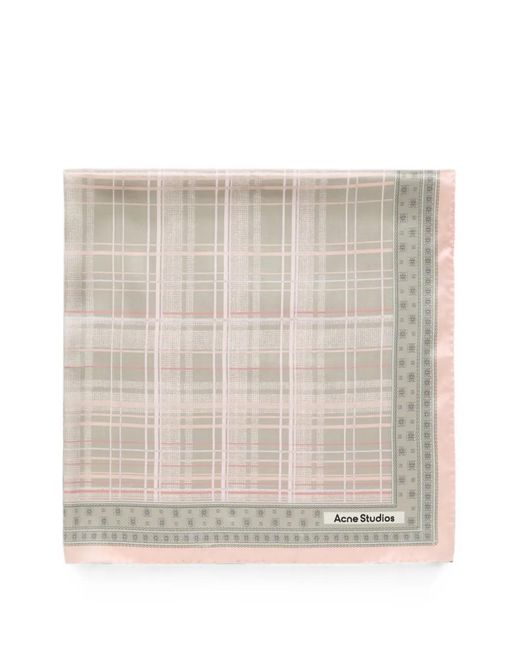 Acne Natural Check-Print Scarf