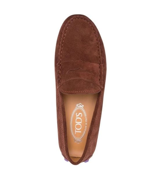 Tod's Brown Gommino Suede Loafers