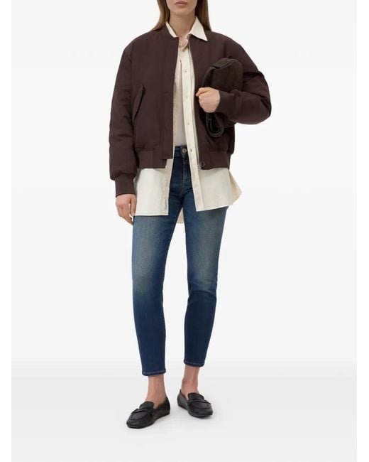 Closed Brown Logo-Patch Bomber Jacket