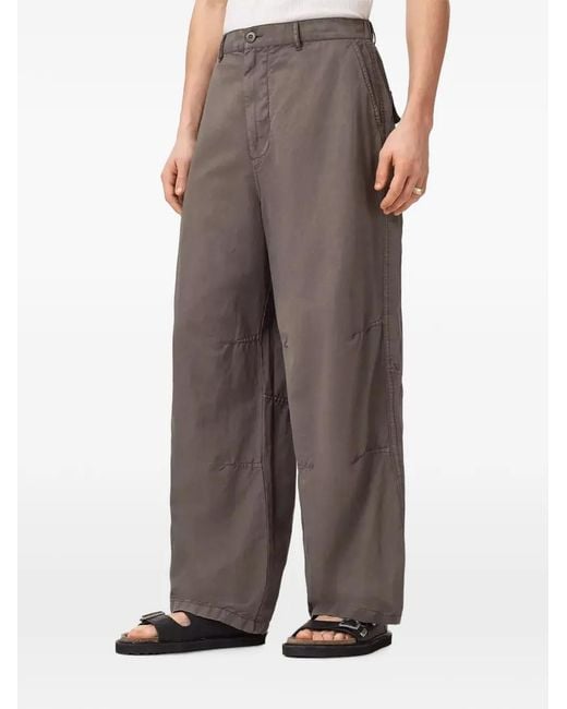 AllSaints Brown Echo Wide-Leg Trousers for men