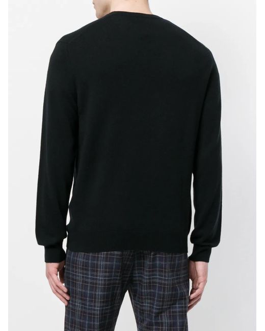 N.Peal Cashmere Black Cashmere The Burlington Jumper for men
