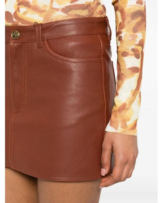 Etro Brown Nappa Mini Skirt