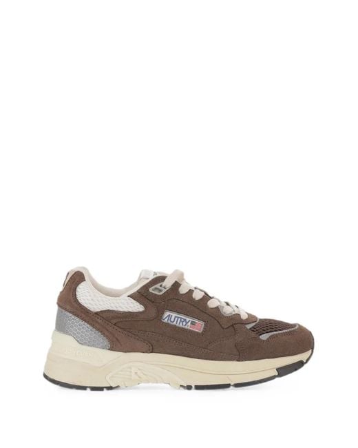 Autry Brown Hyperway Suede Mesh Sneakers for men