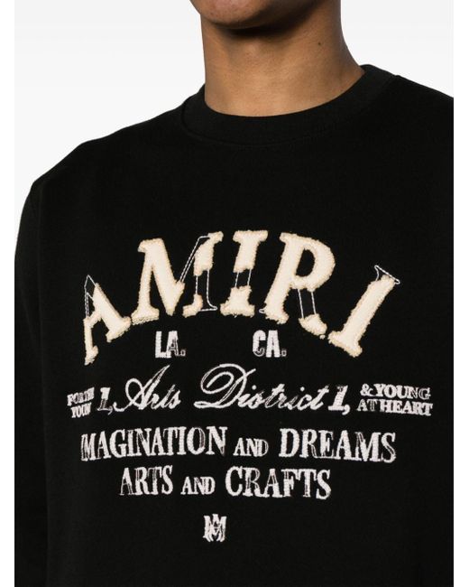 Amiri Black Distressed Arts District Cotton Sweatshirt for men
