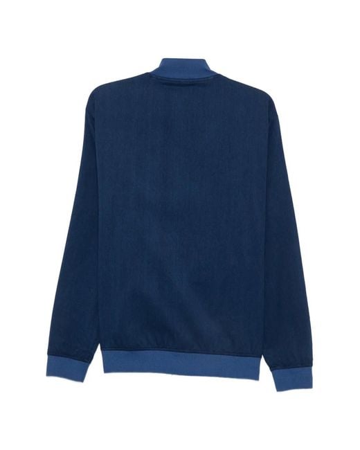 Kiton Blue Zip-Fastening Ribbed-Trim Jacket for men