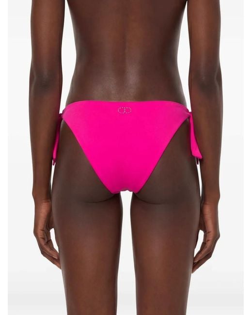 Twinset Pink Gem-Logo Bikini Bottoms
