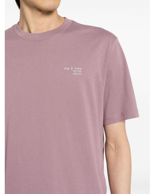 T-shirt en coton à logo imprimé Rag & Bone pour homme en coloris Pink