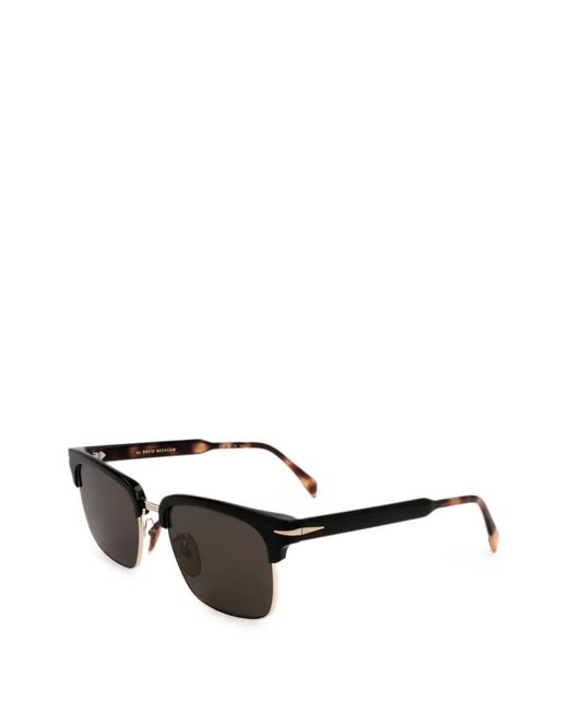 David Beckham White Browline-Frame Square-Frame Sunglasses for men
