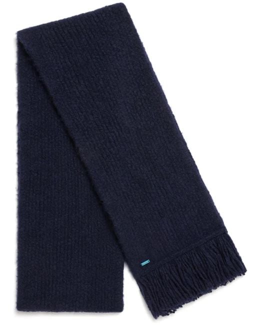 Alanui Blue A Finest Ribbed Fringed Scarf for men