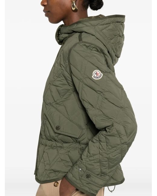 Moncler Green Lilas Quilted Hooded Jacket