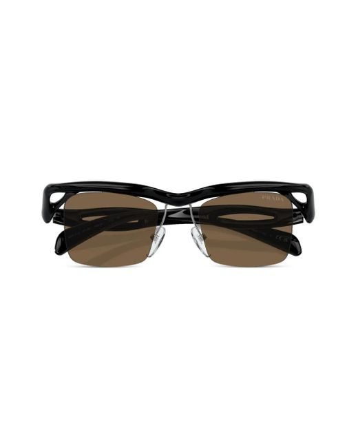 Prada Brown Pr A15S Square-Frame Sunglasses