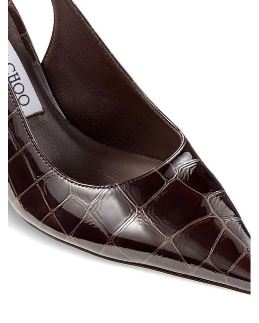 Jimmy Choo Brown Escarpins Love 85 À Effet Peau De Crocodile