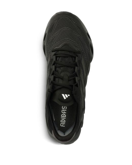 Adidas Black Mesh Lace-Up 3-Stripes Logo Sneakers for men