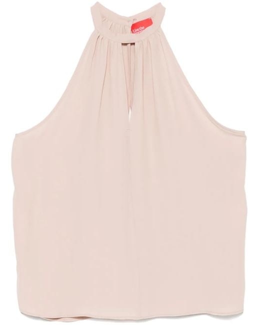 ..,merci Pink Halter-Neck Blouse