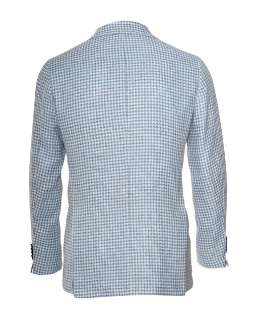 Sartorio Napoli Blue Houndstooth Blazer for men