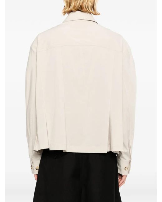 Feng Chen Wang White Veste Plissée À Fermeture Zippée for men