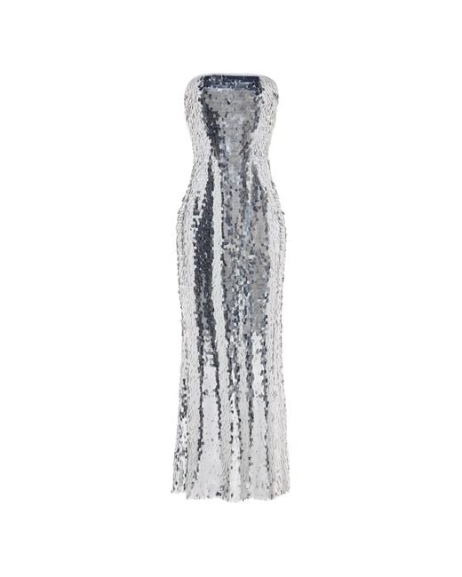 Simon Miller White Sculpty Strapless Sequin-Embellished Dress