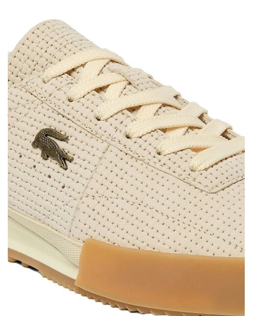 Lacoste White Baskets Aura En Cuir À Design Perforé