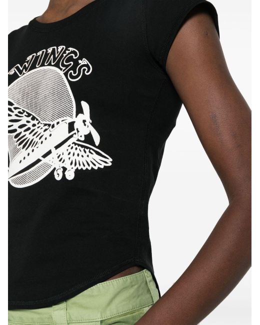 T-shirt en coton à imprimé graphique Stella McCartney en coloris Black