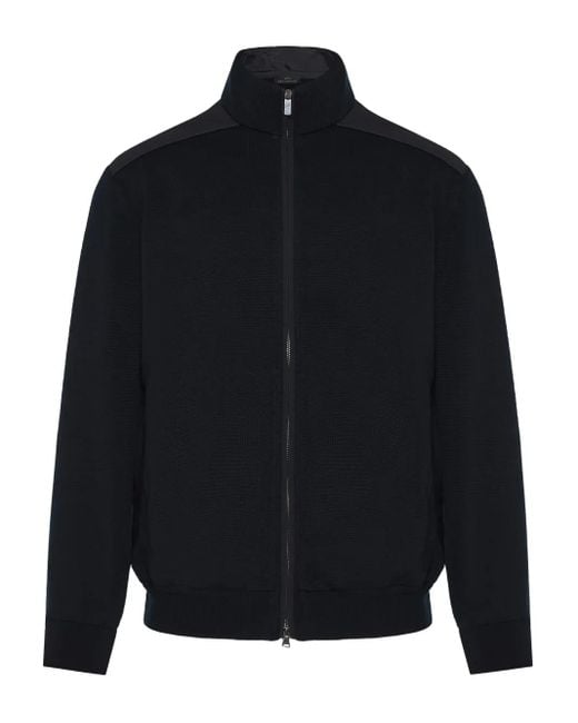 Paul & Shark Blue High-Neck Panelled Sweater for men