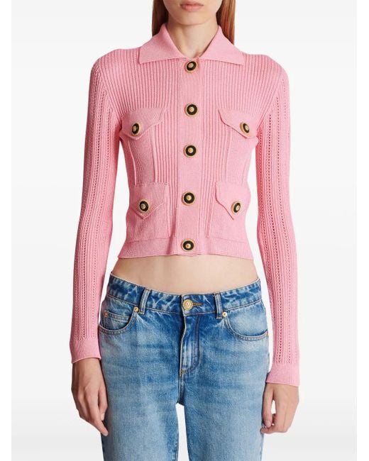 Cardigans Balmain en coloris Pink