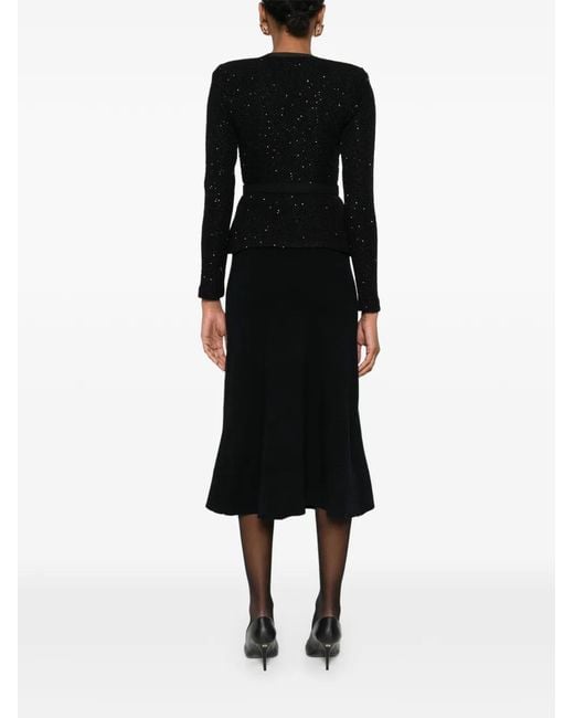 Robe Mi-Longue À Détail De Nœud Self-Portrait en coloris Black