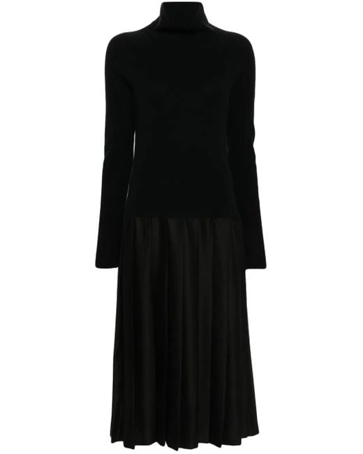 Fabiana Filippi Black Pleated Maxi Dress
