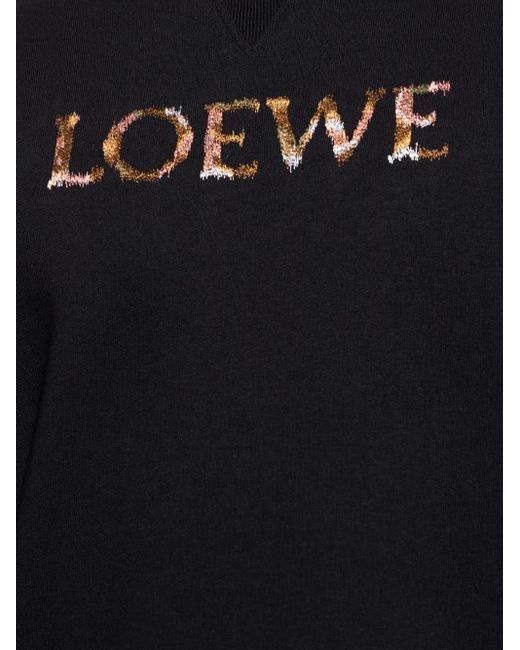 Loewe Black Embroidered Logo Sweatshirt for men