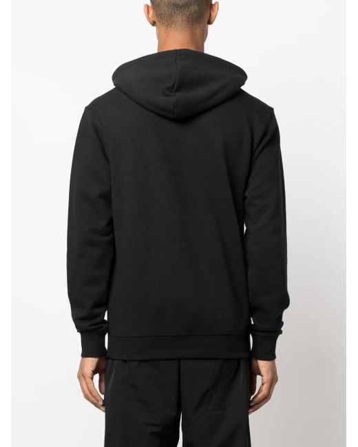 Adidas Black Logo-Print Cotton Hoodie for men