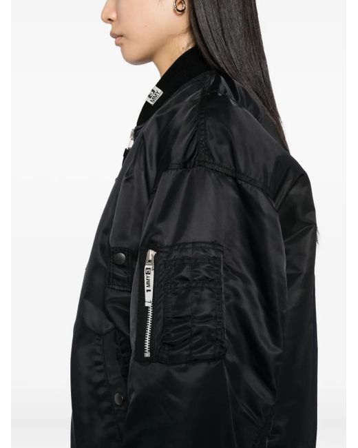 Maison Mihara Yasuhiro Black Logo-patch Bomber Jacket