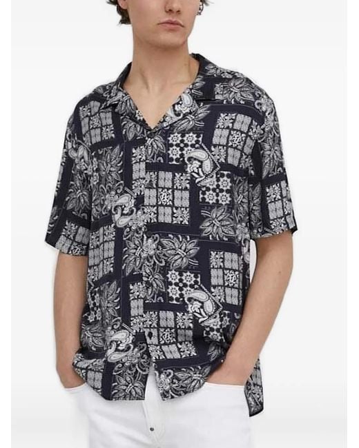 Camisa con estampado de cachemira The Kooples de hombre de color Black