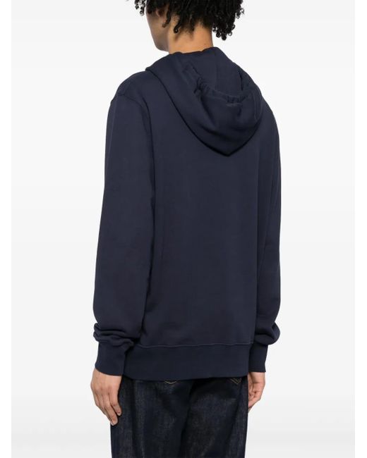 Autry Blue Logo-Print Cotton Hoodie for men
