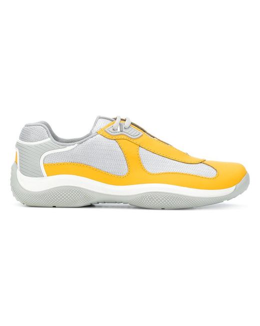 Prada Yellow New Americans Cup Sneakers for men