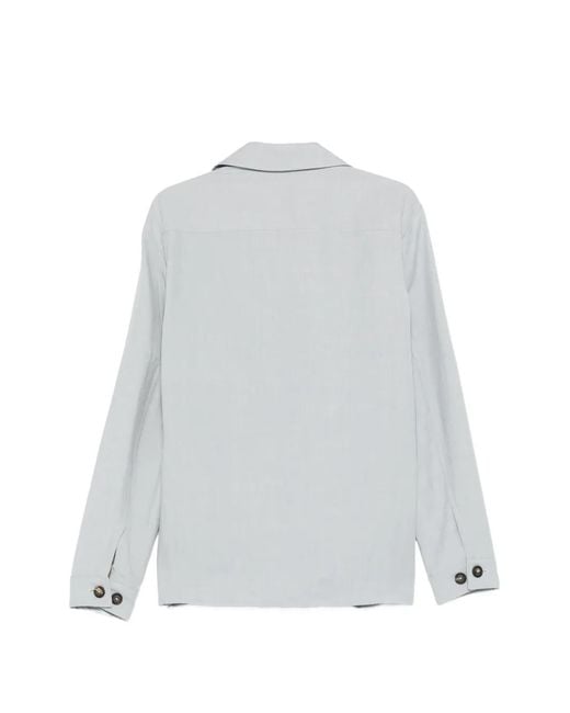 Eleventy White Buttoned Overshirt for men