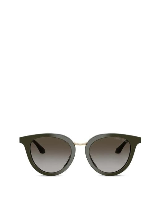 Giorgio Armani Gray Round-Frame Sunglasses