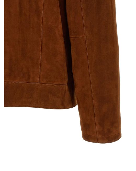 Brioni Brown Suede Jacket for men