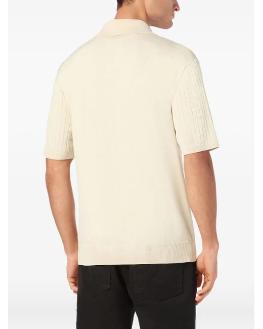 Billionaire Natural Ribbed Short-Sleeve Polo Shirt for men
