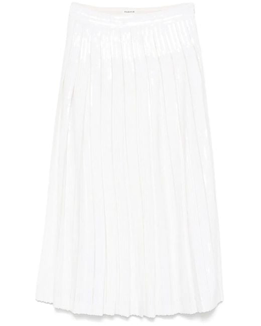 P.A.R.O.S.H. White Godot Maxi Skirt