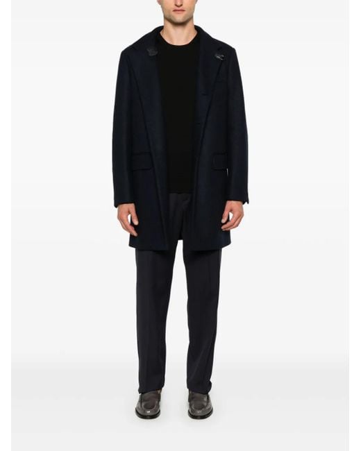 Fay Blue Single-Breasted Coat for men
