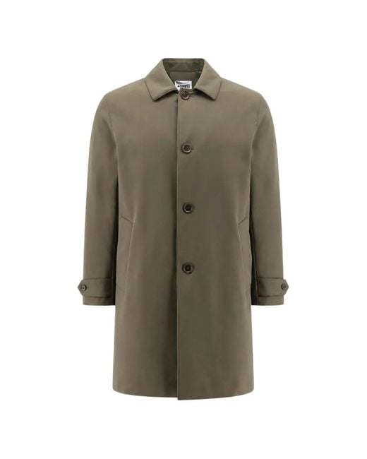 Aspesi Green Perfetto Button-Fastening Long-Sleeve Coat for men