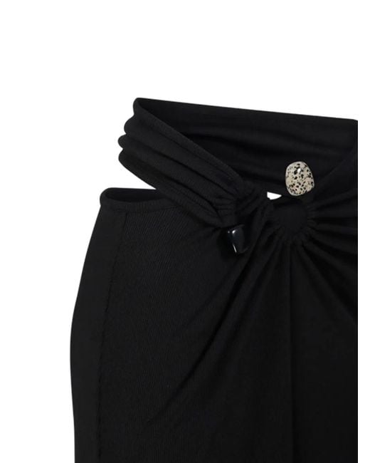 Christopher Esber Black Knot-Detail Ribbed-Knit Maxi Skirt