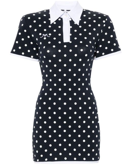 ROWEN ROSE Black Polka-dot Mini Dress