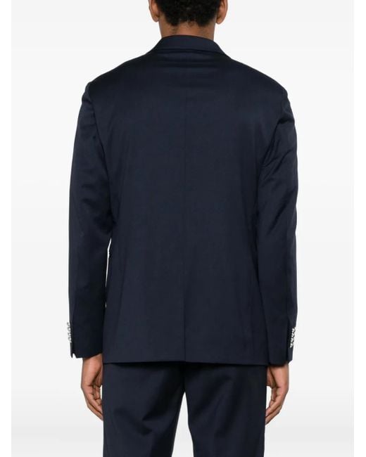 Manuel Ritz Blue Double-Breasted Button-Up Blazer for men