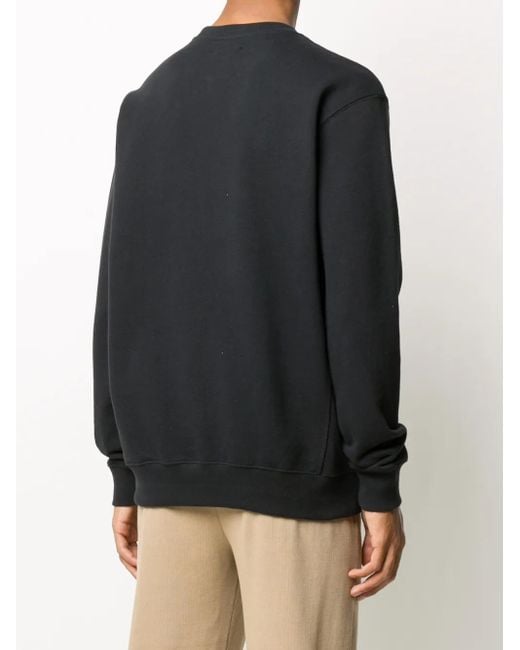 Opening Ceremony Blue Embroidered-Logo Crew-Neck Sweatshirt for men