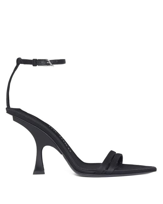 The Attico Black 95Mm Ankle-Strap Pointed-Toe Sandals