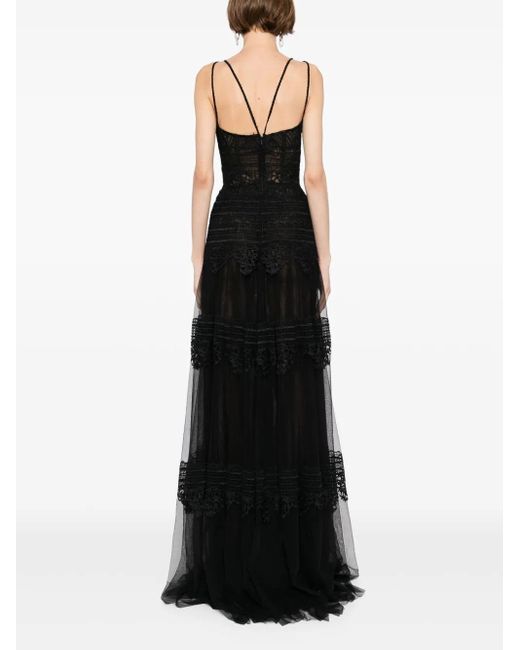 Saiid Kobeisy Black Lace Sleeveless Dress