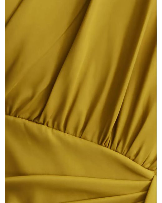 Tadashi Shoji Asymmetrische Avondjurk Met Ruches in het Metallic