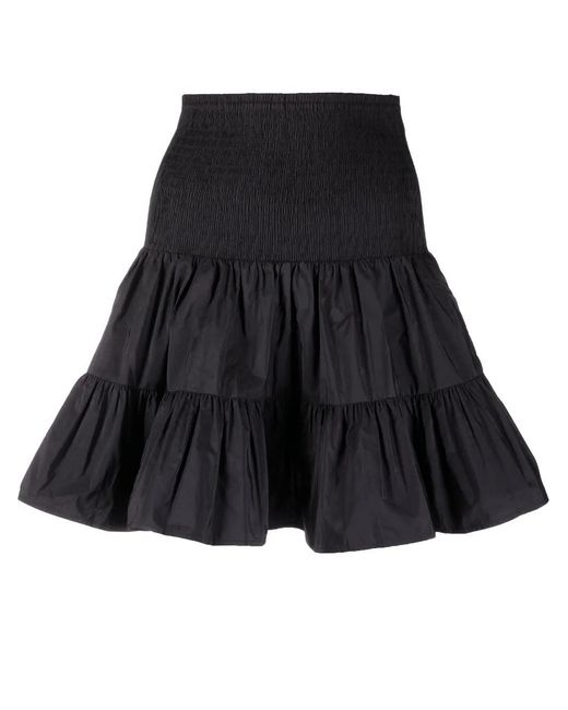 Maje Gesmockte Mini-Rok Met Ruches in het Black