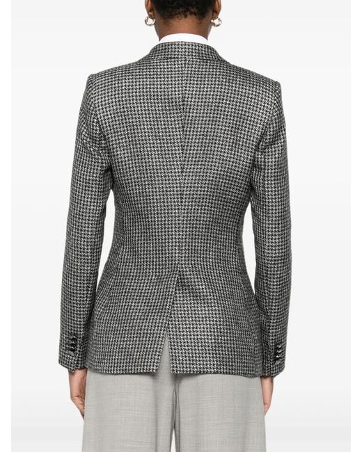 Tagliatore Gray Houndstooth Single-Breasted Blazer